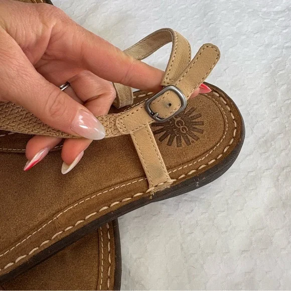 UGG Sefina Leather thong sandals 10 - Picture 4 of 5